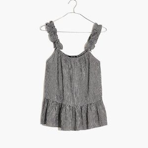 Madewell Ruffle-Strap Cami Top in Gingham